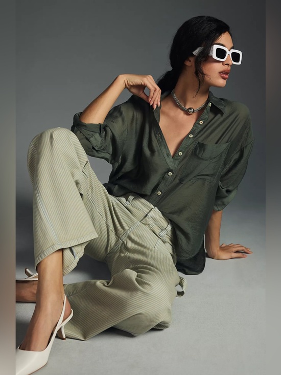 Anthropologie Tops - The Bennett Button Down Shirt by MAEVE Anthropologie: Sheer Edition